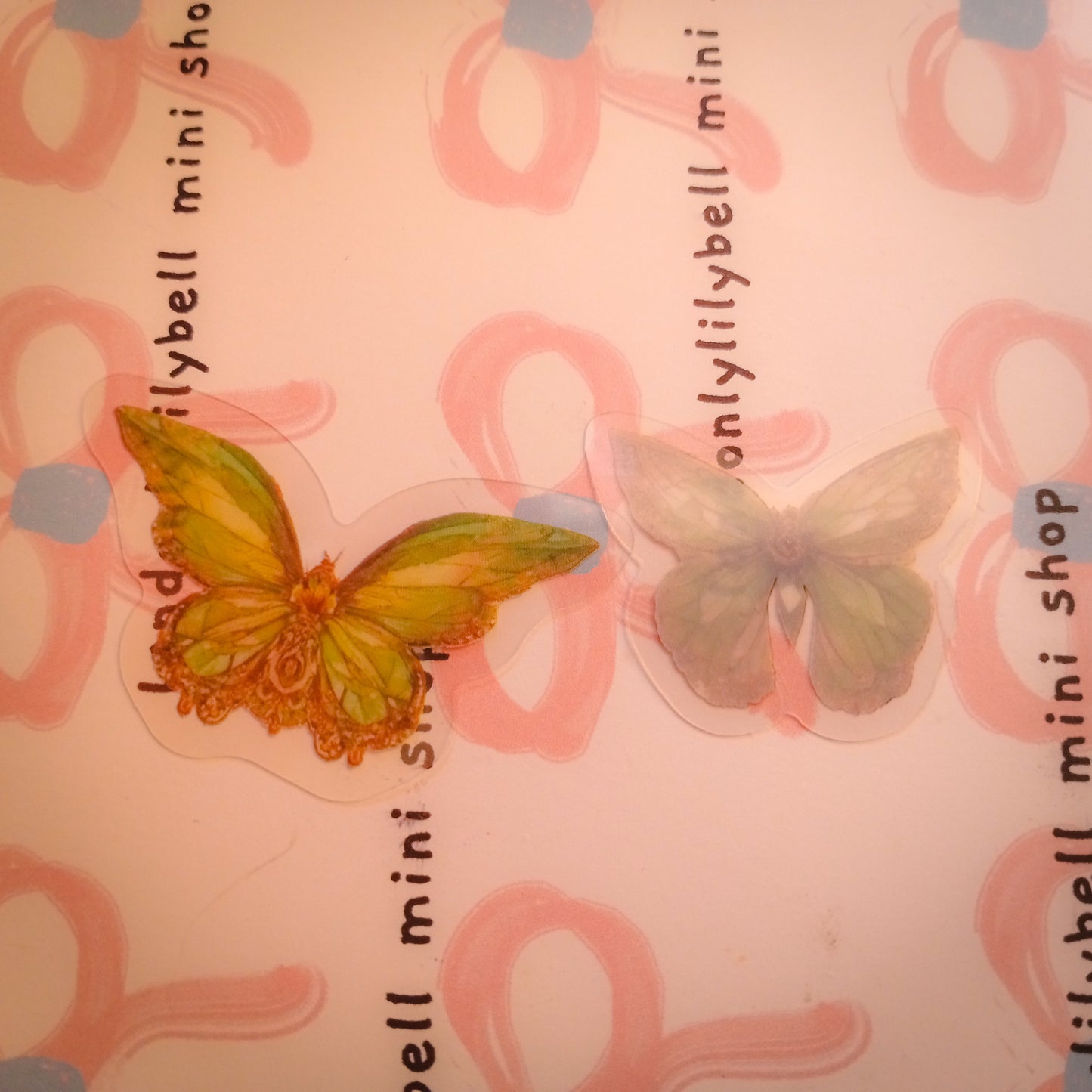 Blue Sky Spirit Butterfly Stickers - 40-Piece Clear Green Butterfly Fantasy Pack | Strong Adhesion Vintage Junk Journal, Scrapbook & Planner Stickers