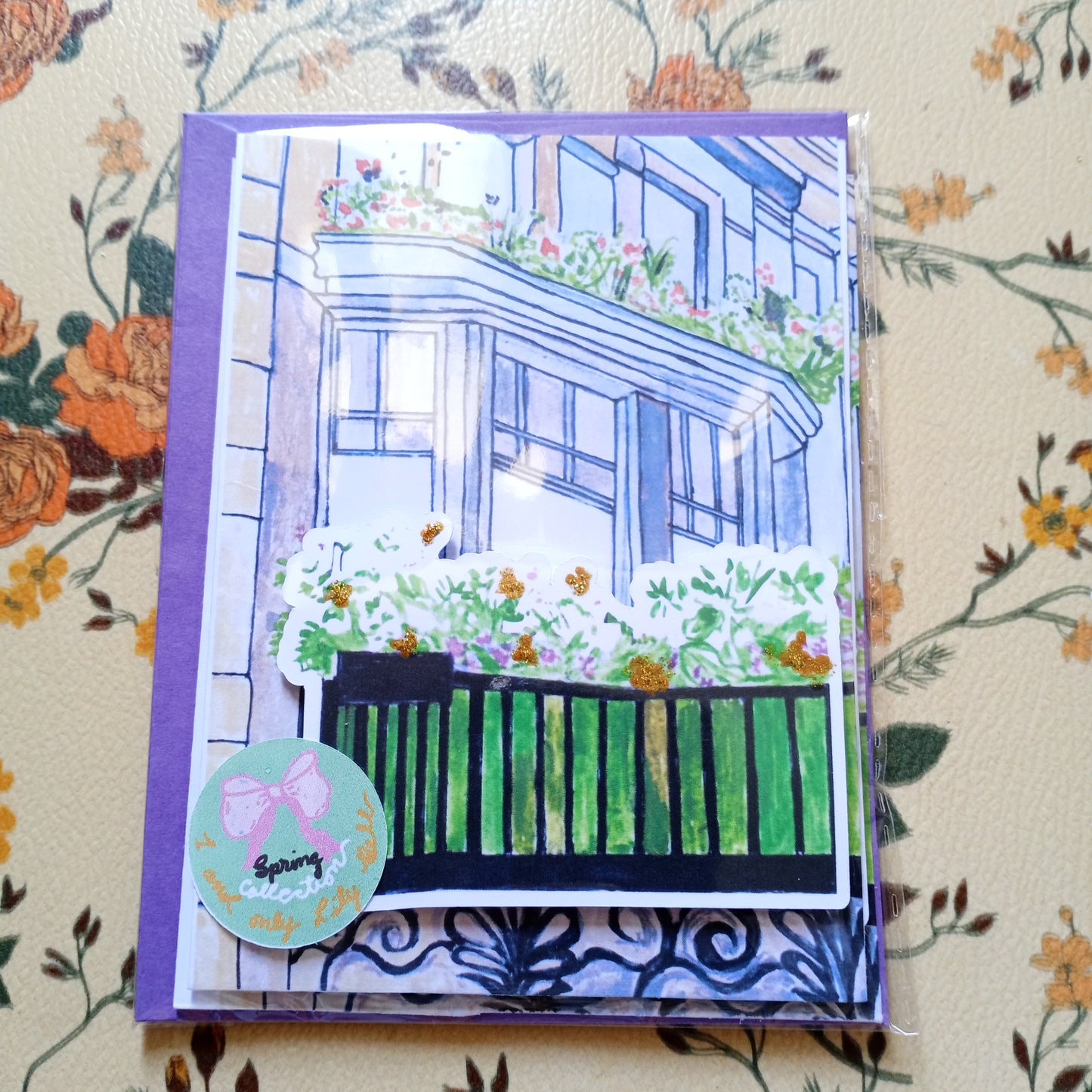 Little Taste of France Hand Painted Gouache Print Blank Card With Envelopes