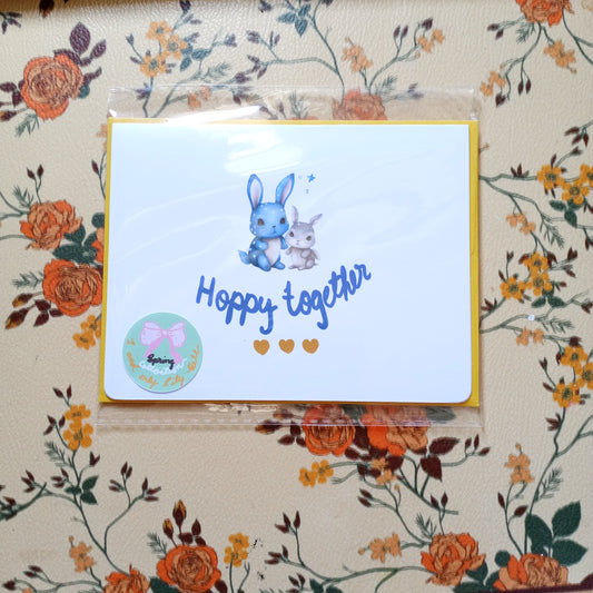 Hoppy Together Spring Collection Greeting Card With Envelope Greeting Cards Collection β Spring & Everyday