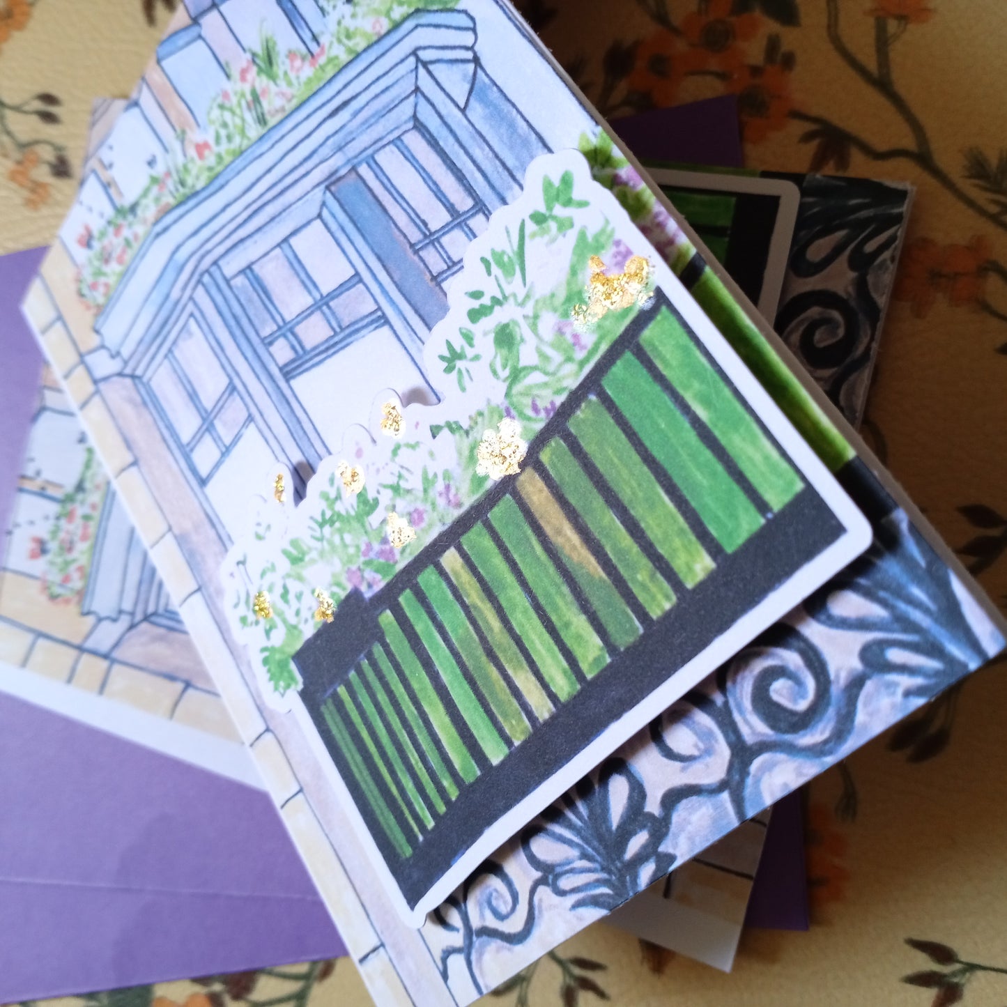 Little Taste of France Hand Painted Gouache Print Blank Card With Envelopes