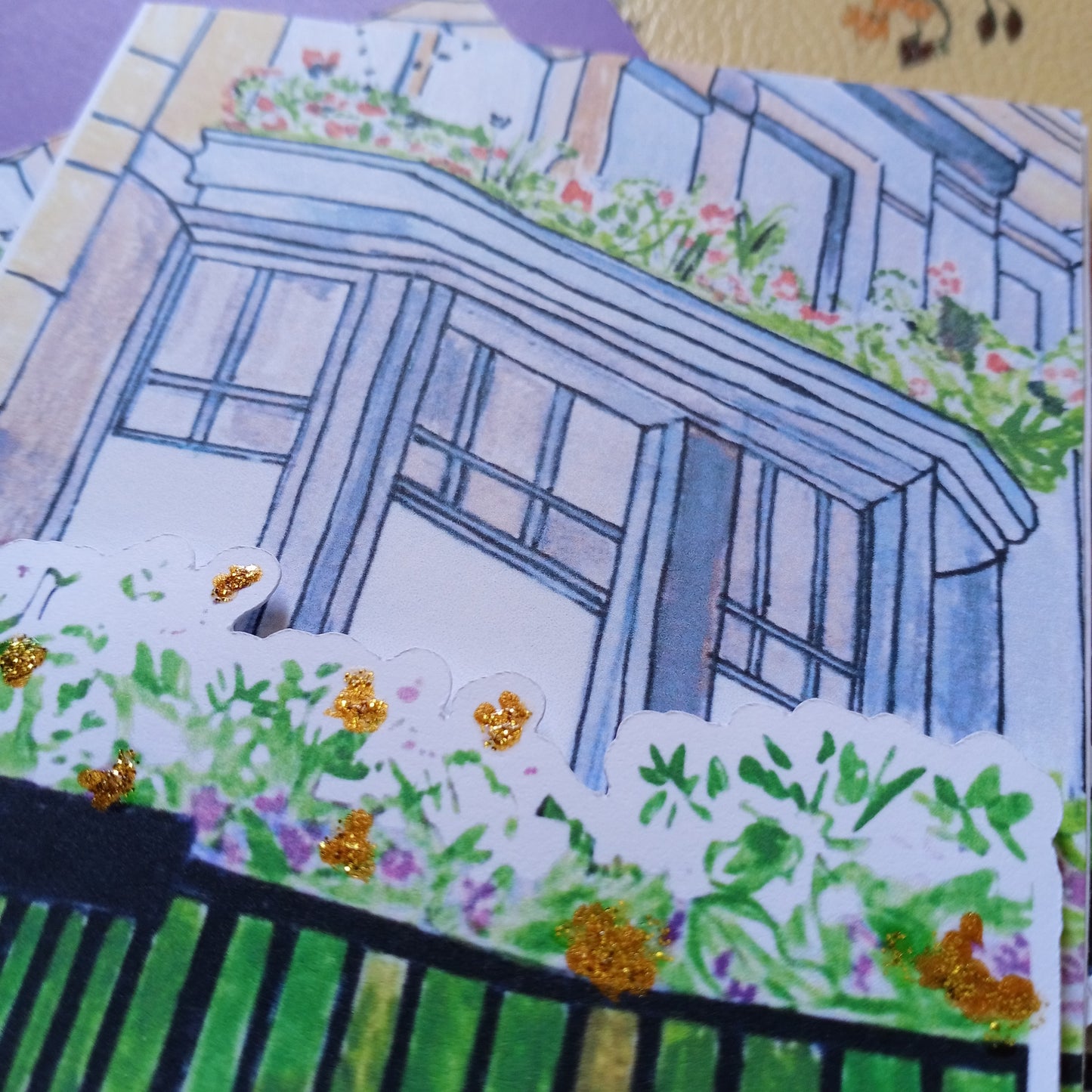 Little Taste of France Hand Painted Gouache Print Blank Card With Envelopes