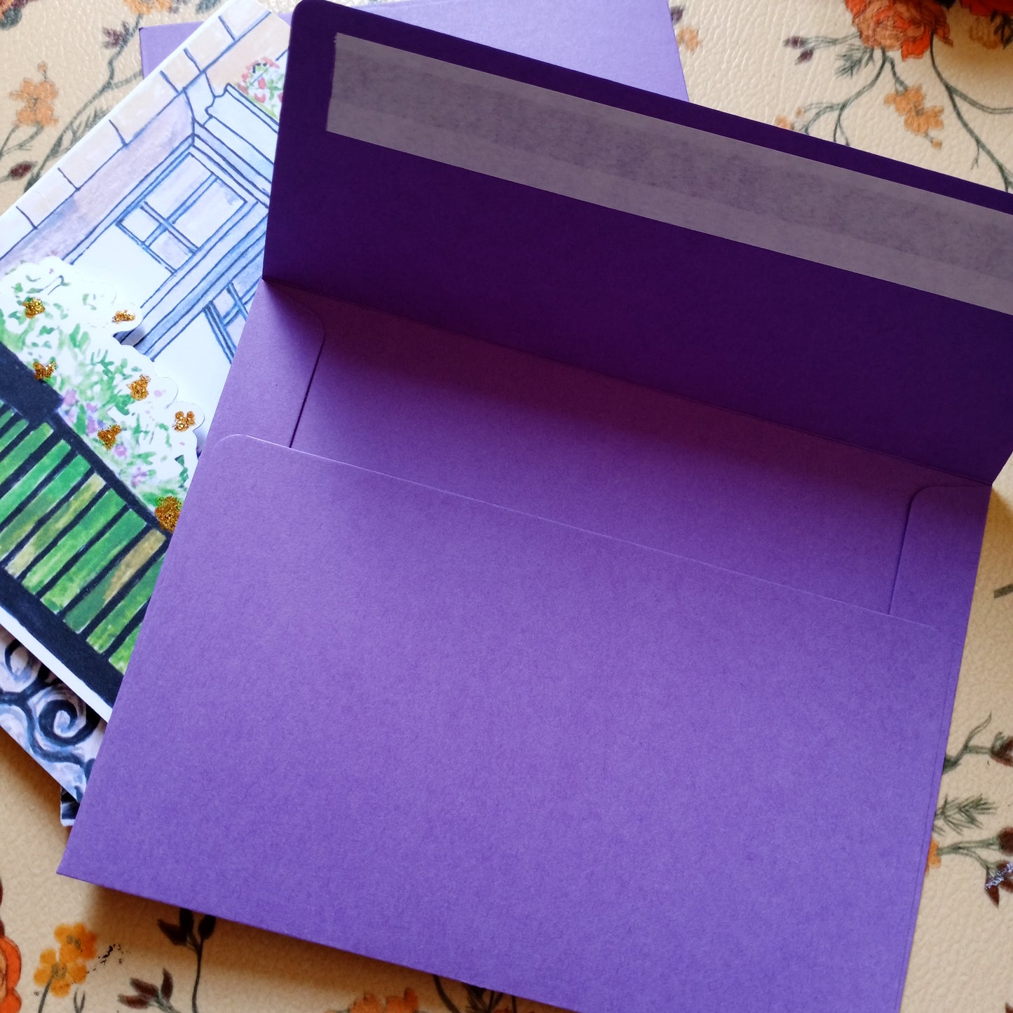 Little Taste of France Hand Painted Gouache Print Blank Card With Envelopes