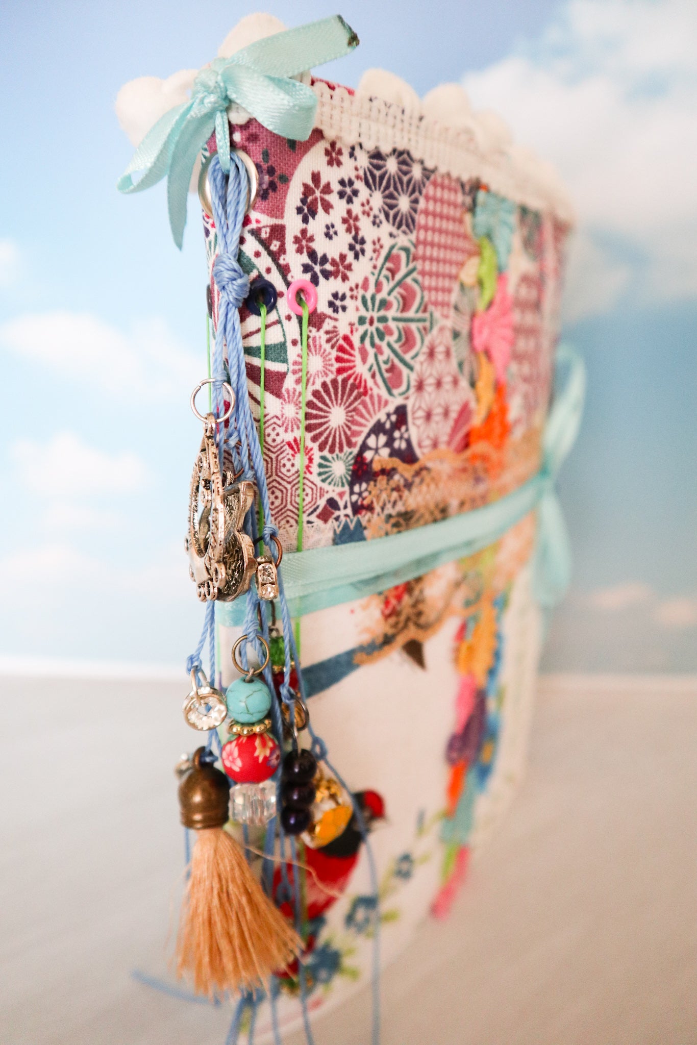 Handmade Vintage Soft Cover with Fabric Collage Journal| Junk Journal
