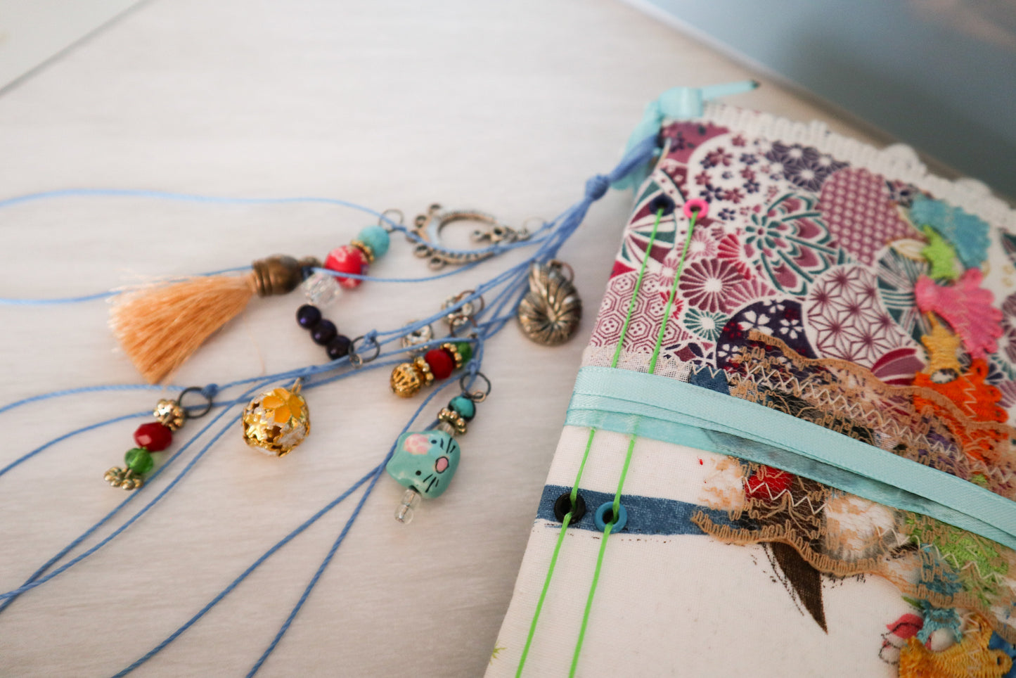 Handmade Vintage Soft Cover with Fabric Collage Journal| Junk Journal