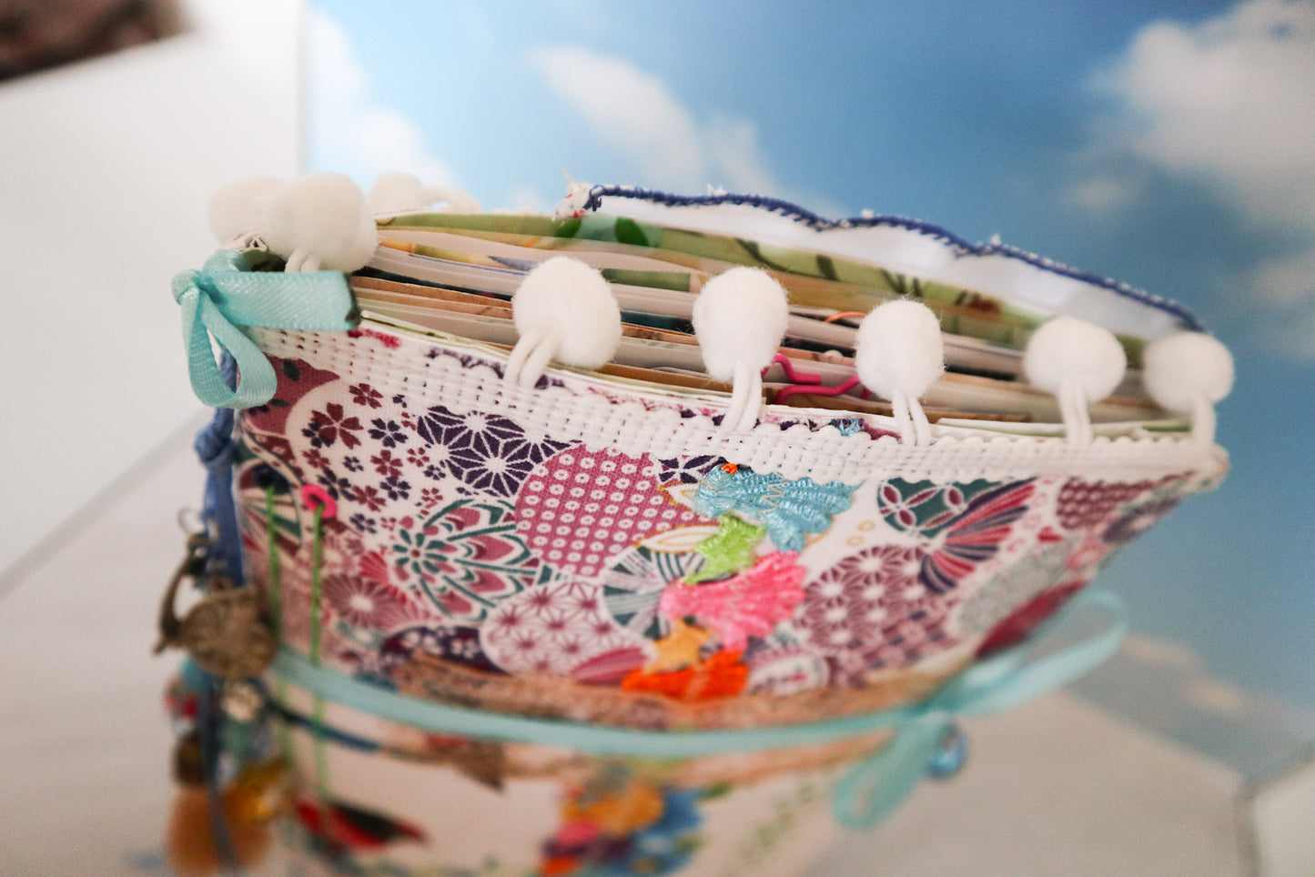 Handmade Vintage Soft Cover with Fabric Collage Journal| Junk Journal
