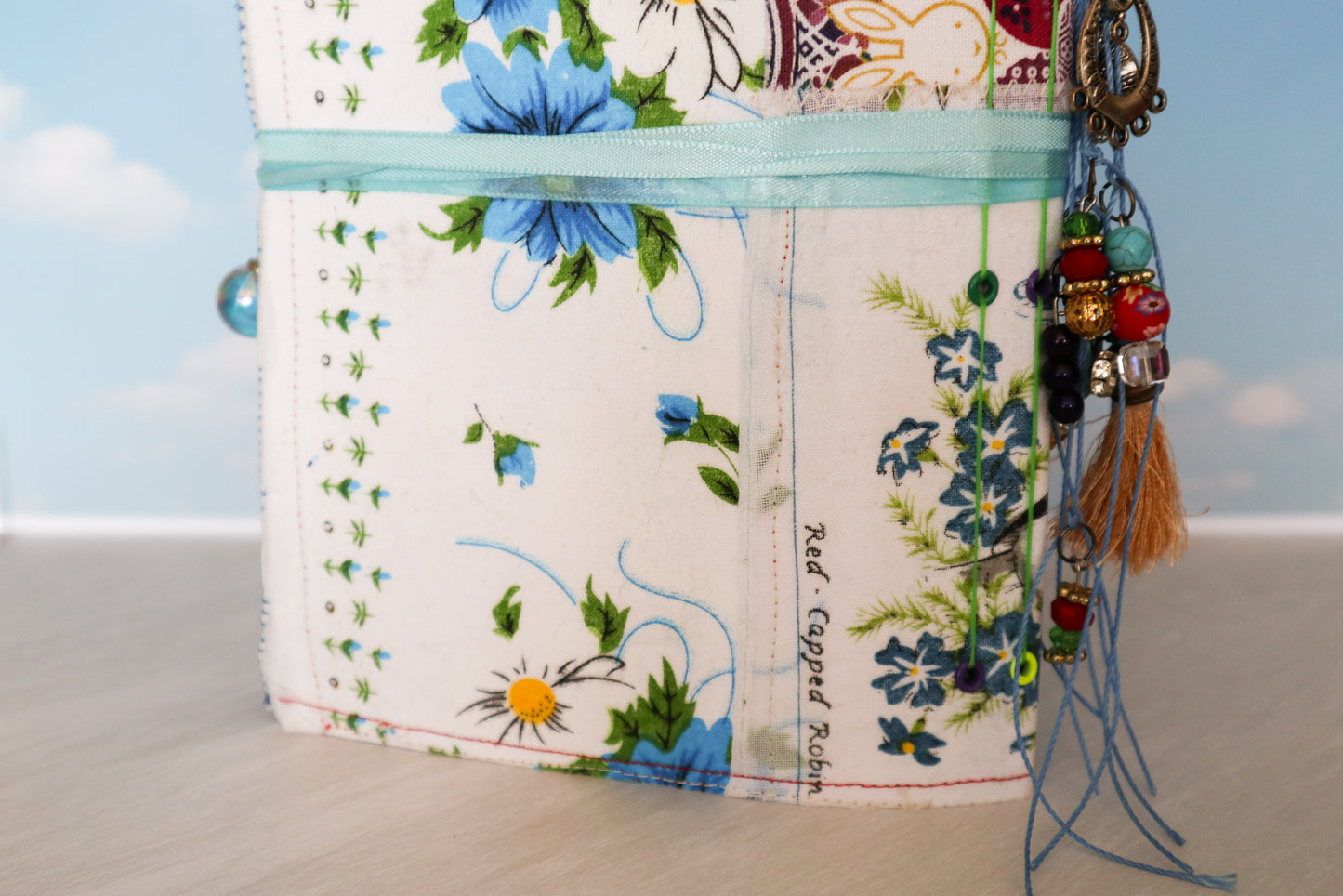 Handmade Vintage Soft Cover with Fabric Collage Journal| Junk Journal