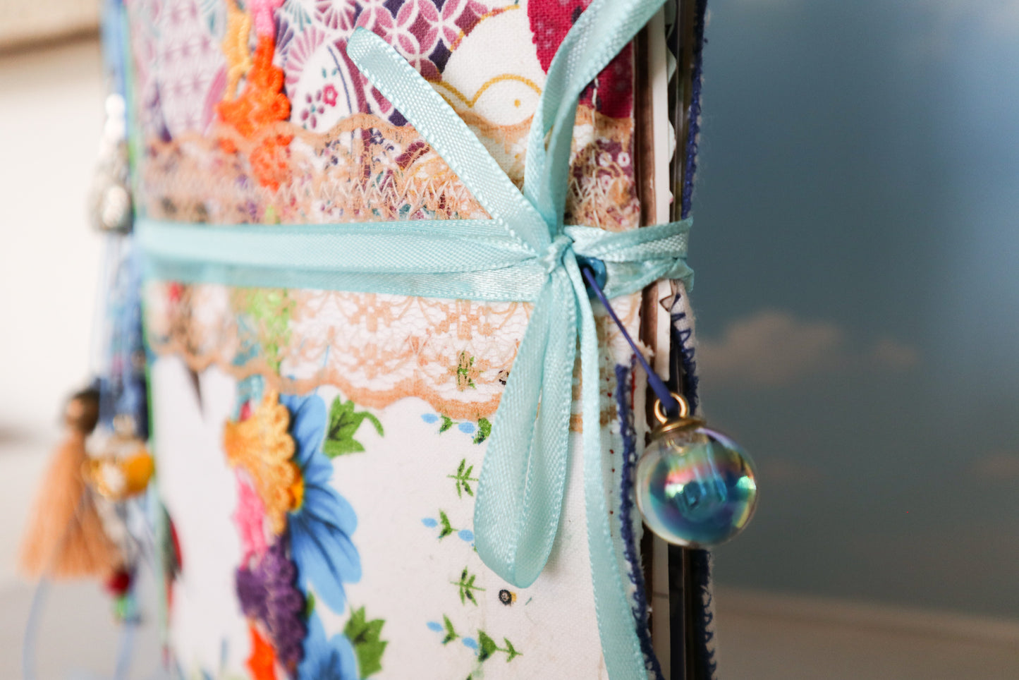 Handmade Vintage Soft Cover with Fabric Collage Journal| Junk Journal