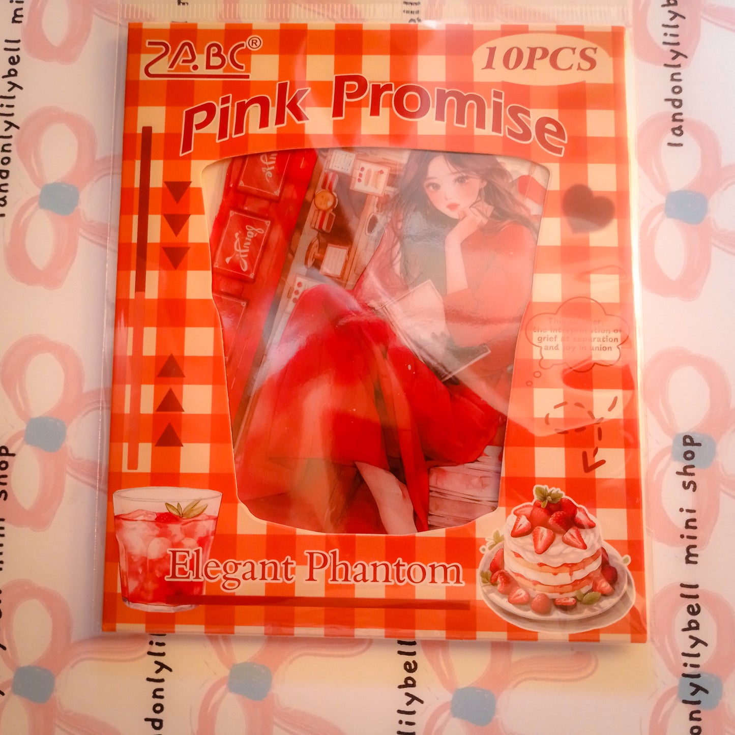 (Pink) ZABC Clear Journal Stickers - 10 PCS Vibrant Color Themes with Lady Illustrations &amp; Activity Designs