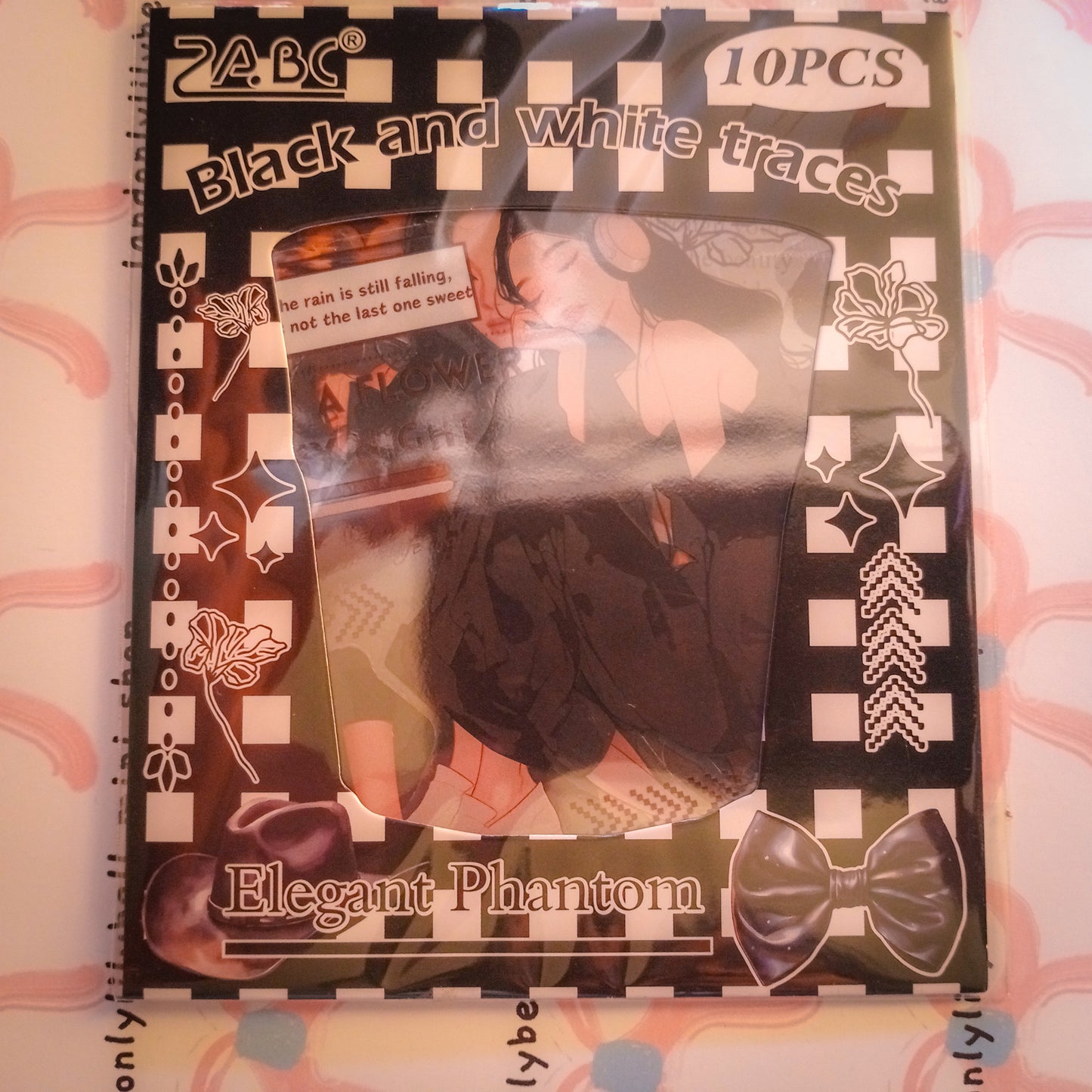 (Black) ZABC Clear Journal Stickers - 10 PCS Vibrant Color Themes with Lady Illustrations & Activity Designs