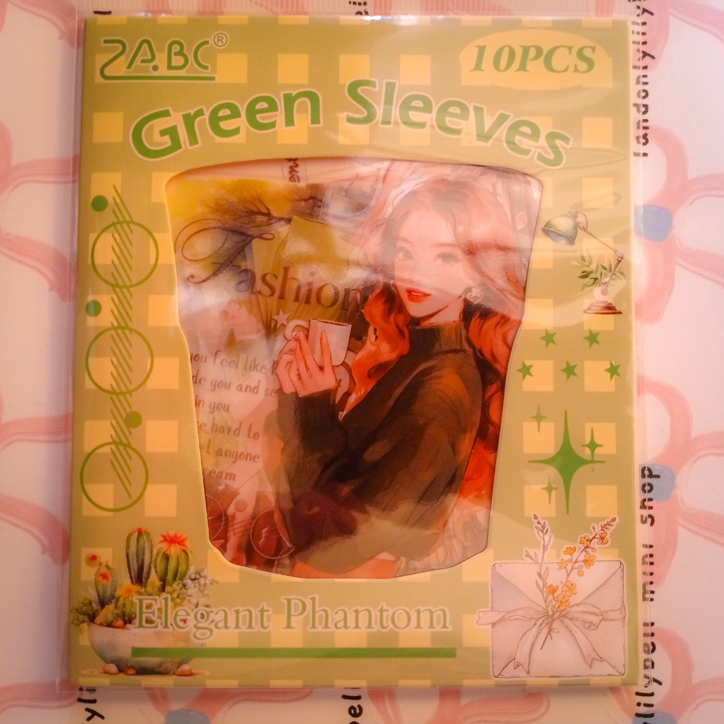 (Green) ZABC Clear Journal Stickers - 10 PCS Vibrant Color Themes with Lady Illustrations &amp; Activity Designs