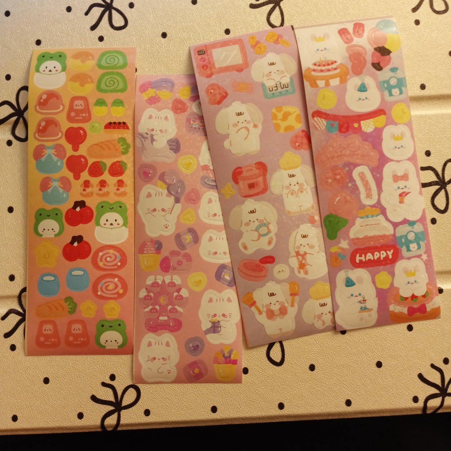 Premade Sticker Grab Bag - Set of 4 Mini Character Stickers | Cute, Colorful, Shimmer Paper Stickers for Scrapbooking & Journaling