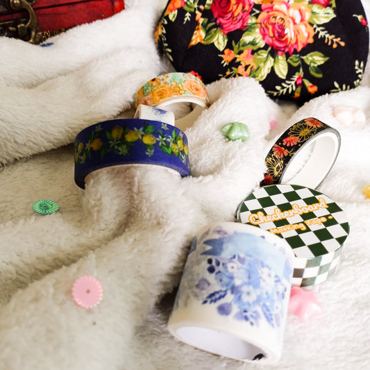 Grab Bag of two Washi Tapes – Assorted Sizes & Vibrant Prints | Cute Sticky Washi Tape for Journaling, Decor & DIY