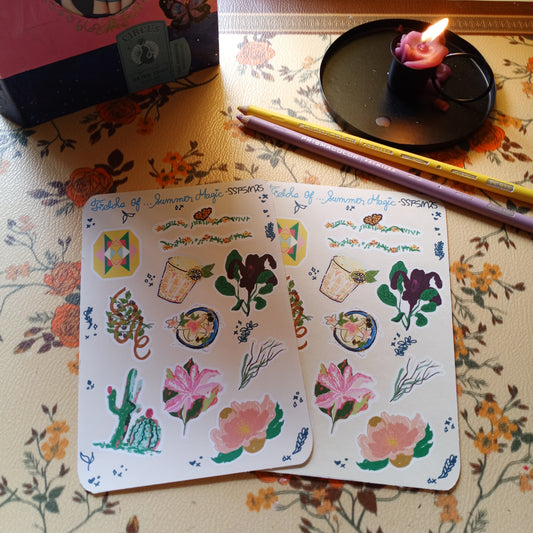 Fields of Summer Magic Sticker Sheet| Journal stickers
