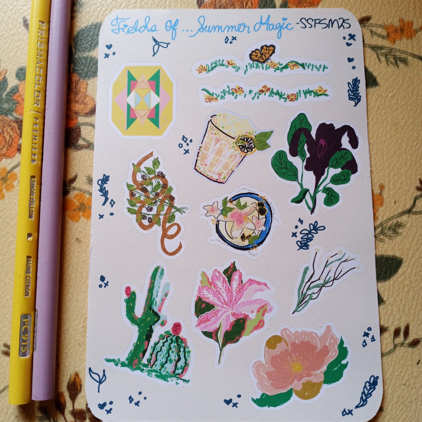 Fields of Summer Magic Sticker Sheet| Journal stickers