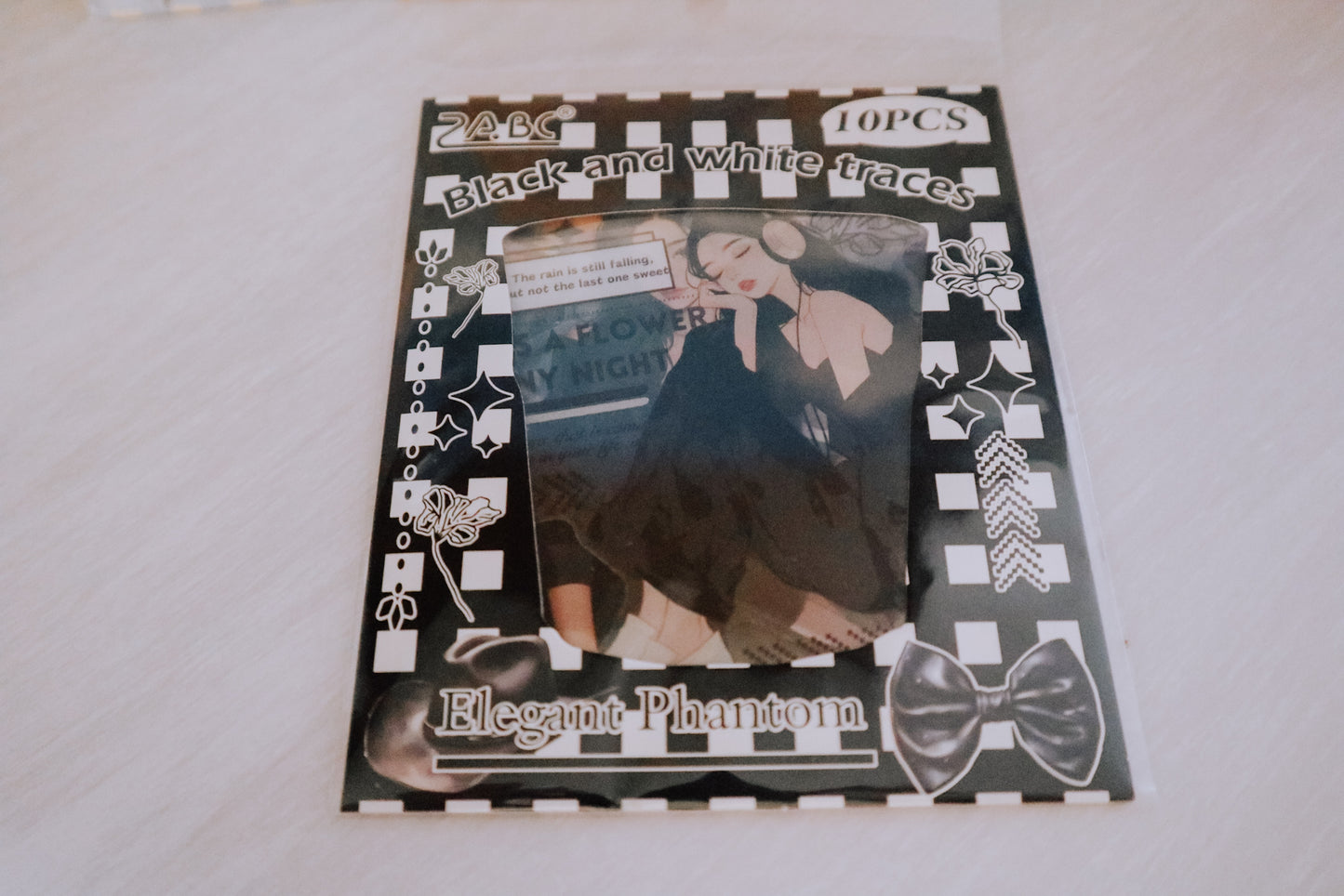 (Black) ZABC Clear Journal Stickers - 10 PCS Vibrant Color Themes with Lady Illustrations & Activity Designs