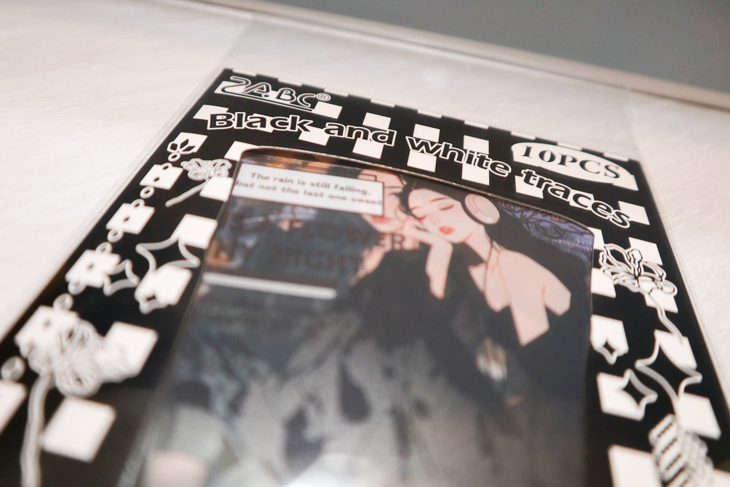 (Black) ZABC Clear Journal Stickers - 10 PCS Vibrant Color Themes with Lady Illustrations & Activity Designs