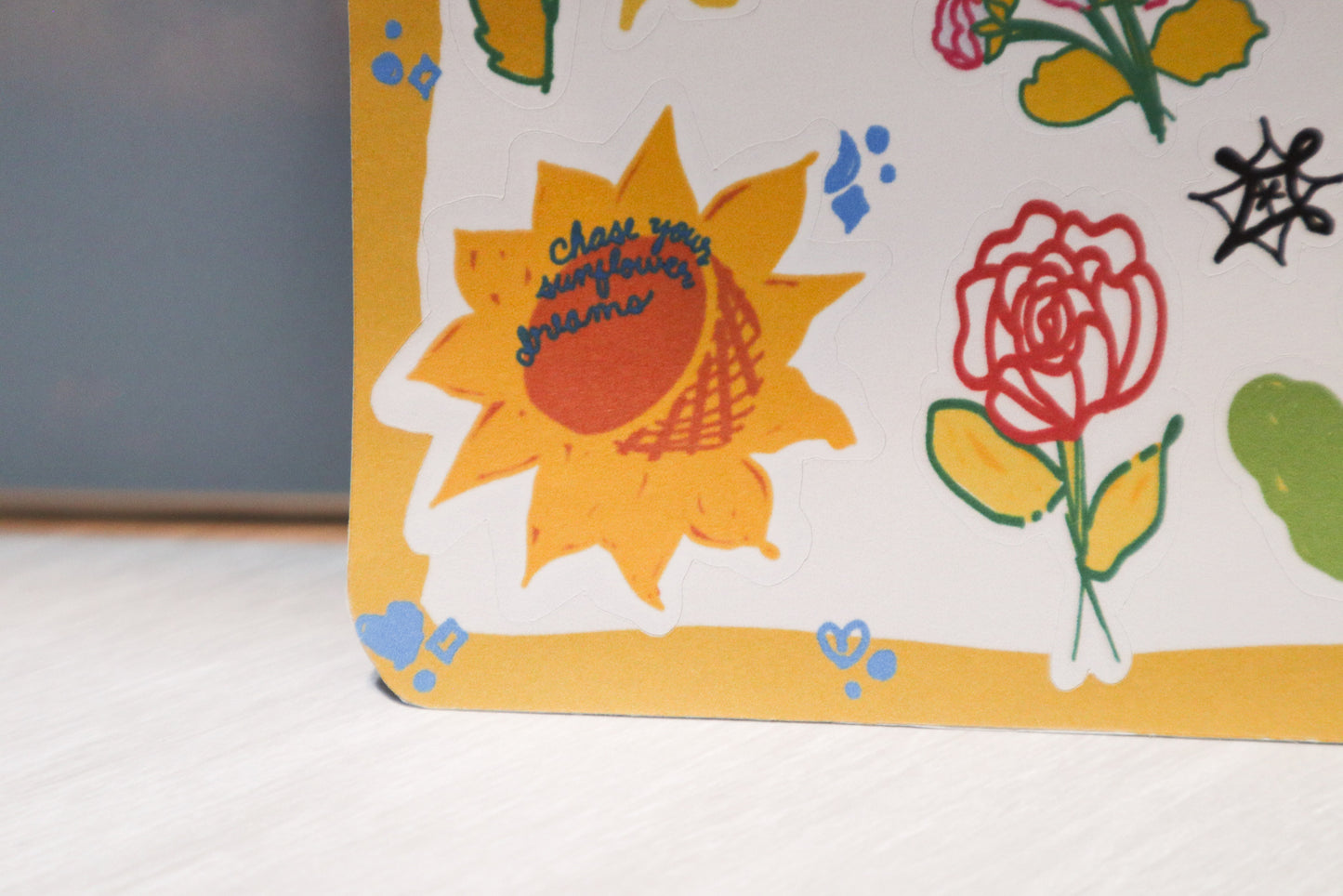 Celestial Sunflower Sticker Sheet – Cute Handmade Planner & Journaling Stickers | Vibrant Adhesion for Creative Journals & Stationery