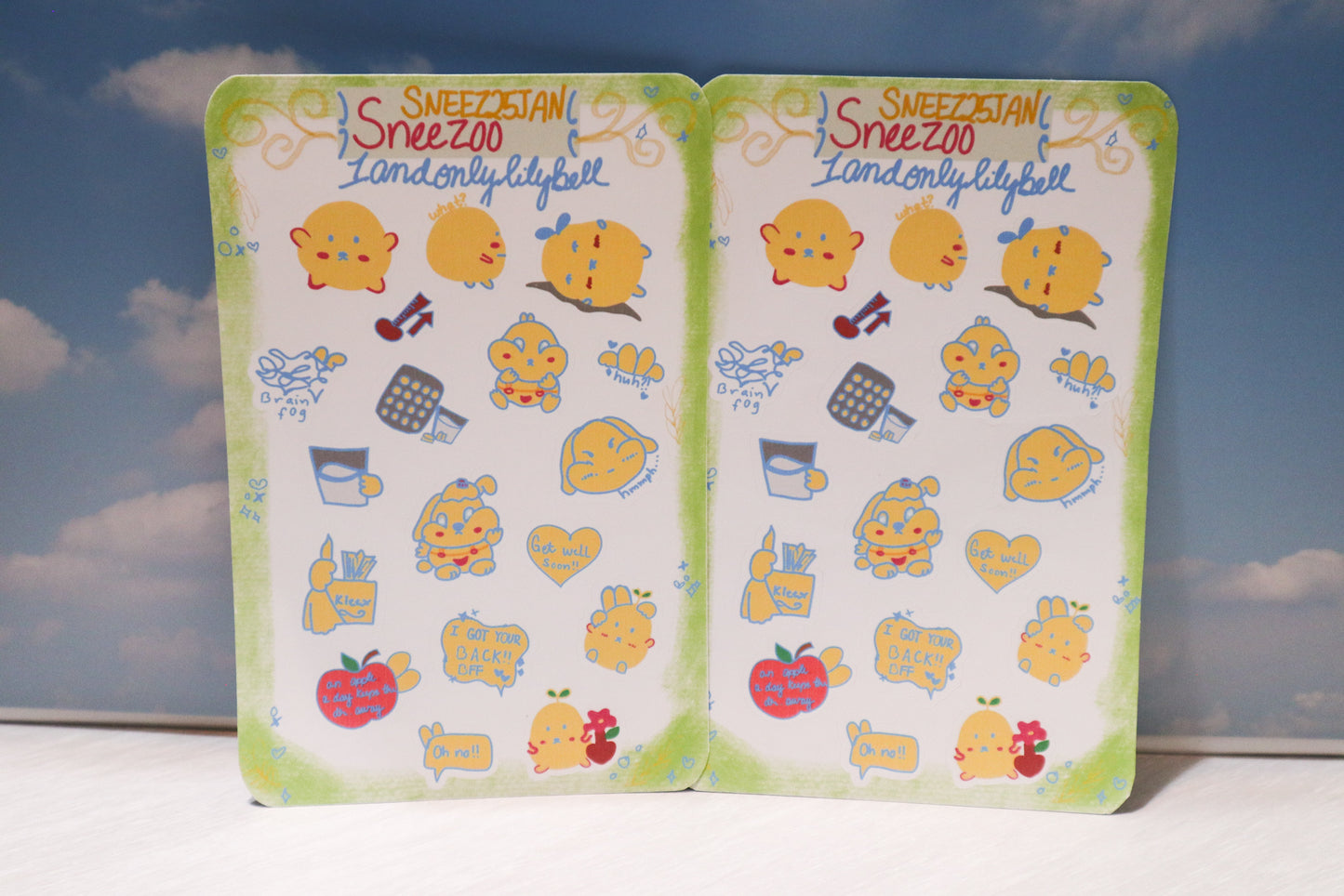 Bunny Sick Day Planner Stickers – Cute Illustrated Journal Sticker Sheet for Self-Care Days