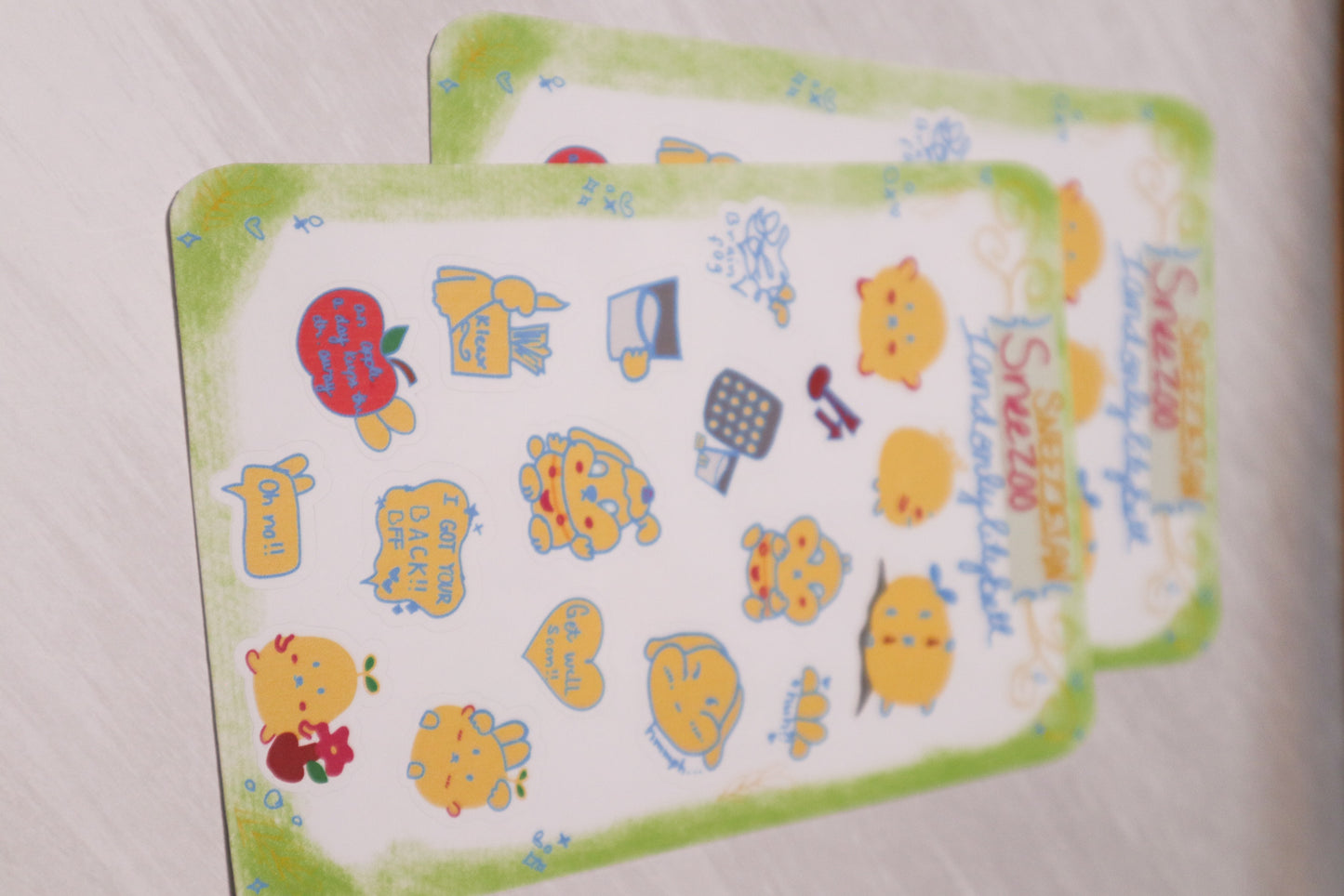 Bunny Sick Day Planner Stickers – Cute Illustrated Journal Sticker Sheet for Self-Care Days