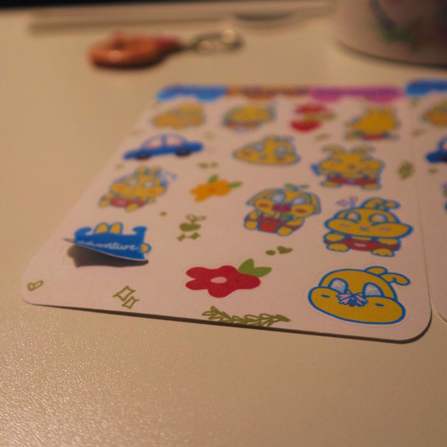 Creative Journal Sticker Sheet - Bunny Illustration, Unique Outline & Misshaped