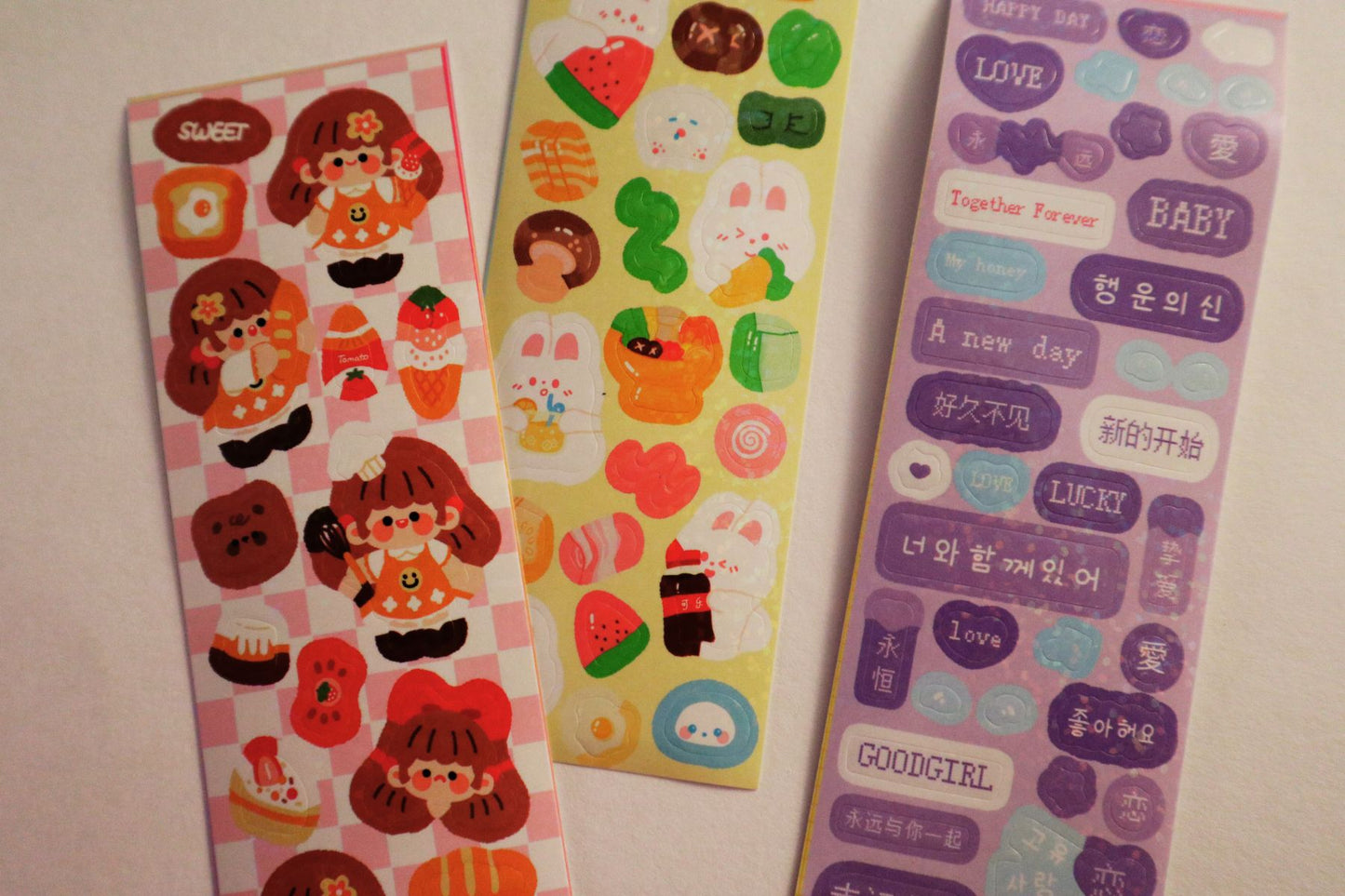 Premade Sticker Grab Bag - Set of 4 Mini Character Stickers | Cute, Colorful, Shimmer Paper Stickers for Scrapbooking & Journaling