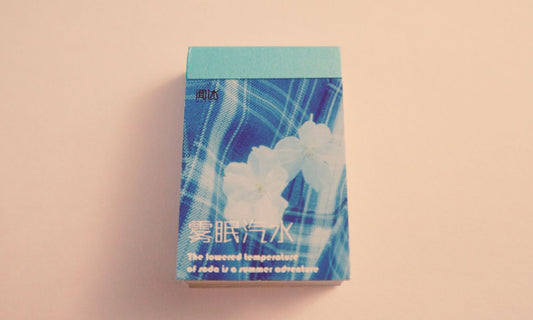 (Blue Pastel) Vintage Ephemera Sticker Book & Notepad Set – Scenic Square Photo Book for Scrapbooking & Junk Journal Decor