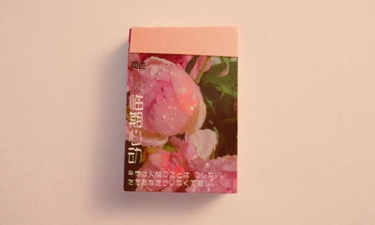 (Pink Pastel) Vintage Ephemera Sticker Book & Notepad Set – Scenic Square Photo Book for Scrapbooking & Junk Journal Decor