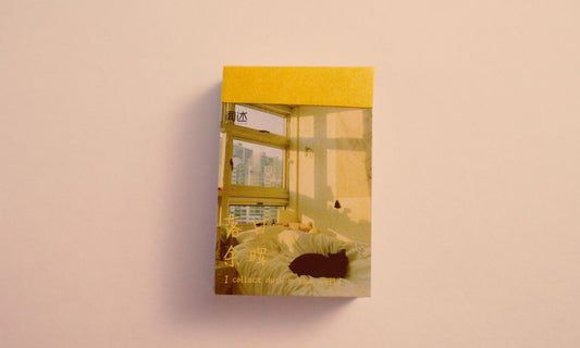 (Pastel Yellow) Vintage Ephemera Sticker Book & Notepad Set – Scenic Square Photo Book for Scrapbooking & Junk Journal Decor